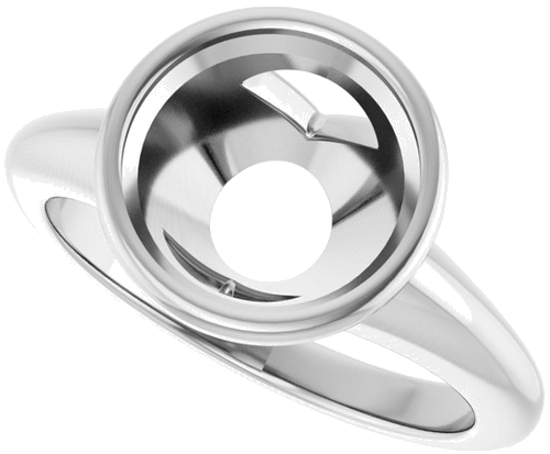 Sužadėtuvių Žiedas „Bezel-Set Solitaire“ 14k white gold Round 9.4mm (5)