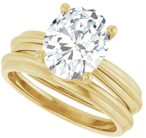 Sužadėtuvių Žiedas „Solitaire“ 14k yellow gold Oval 10mm x 8mm (10)