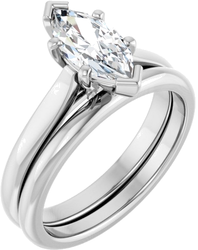 Sužadėtuvių Žiedas 14k white gold Marquise 10mm x 5mm (6)