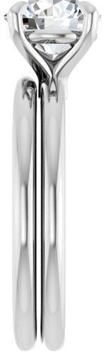 Sužadėtuvių Žiedas 585 Baltojo Aukso Round 7.4mm (8)