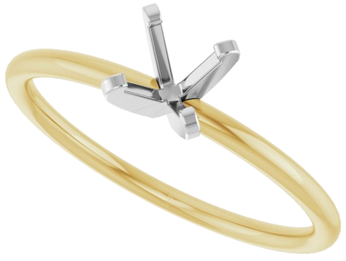 Sužadėtuvių Žiedas „Solitaire“ 14k yellow/white gold Round 5.2mm (5)