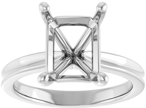 Sužadėtuvių Žiedas 14k white gold Emerald 10mm x 8mm (3)