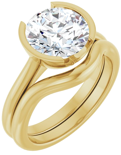 14K Yellow 9 mm Round Solitaire Engagement Ring Mounting (5)