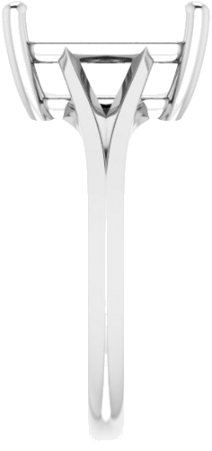 14K White 11x9 mm Emerald Solitaire Engagement Ring Mounting (4)