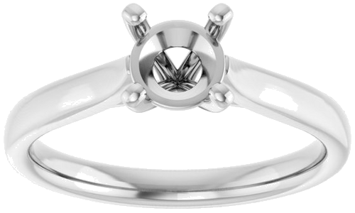 14K White 5.8 mm Round Engagement Ring Mounting (3)