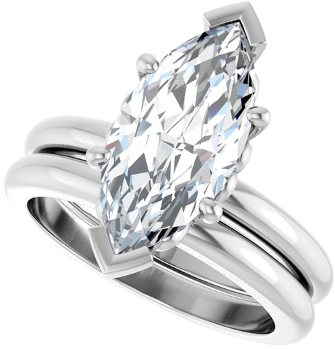 Sužadėtuvių Žiedas „Solitaire“ 14k white gold Marquise 15mm x 7mm (10)