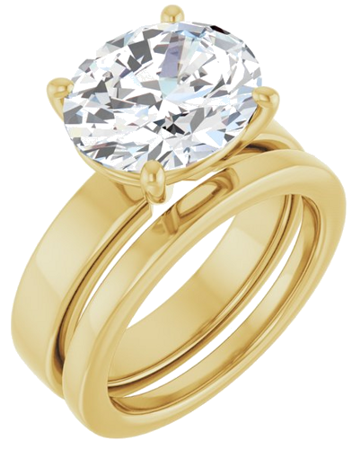 Sužadėtuvių Žiedas 14k yellow gold Oval 12mm x 10mm (6)