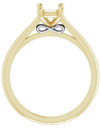 Sužadėtuvių Žiedas „Infinity-Inspired“ 585 Baltojo Ir Geltonojo Aukso Emerald 7mm x 5mm (2)