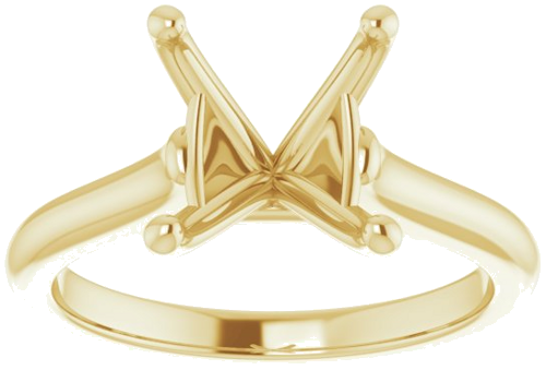 14K Yellow 11x9 mm Oval Solitaire Engagement Ring Mounting (3)