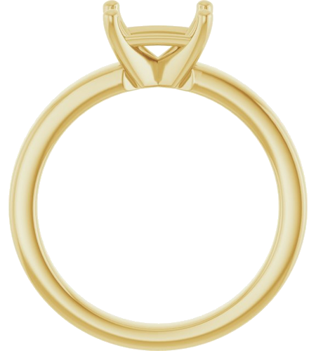 10K Yellow 7x5 mm Emerald Solitaire Engagement Ring Mounting (2)