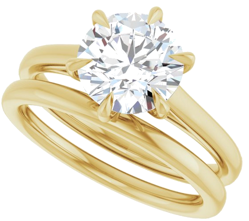 Sužadėtuvių Žiedas „Claw-Pong“ 14k yellow gold Round 8mm (10)