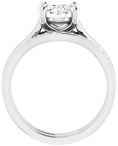 14K White 9x7 mm Oval Solitaire Engagement Ring Mounting (7)