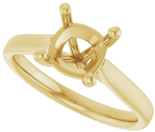 14K Yellow 7 mm Cushion Engagement Ring Mounting (5)