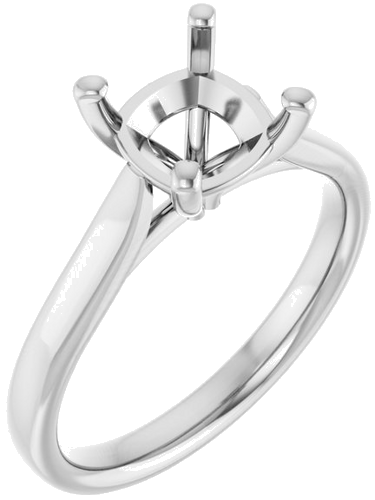 14K White 7 mm Cushion Engagement Ring Mounting (1)