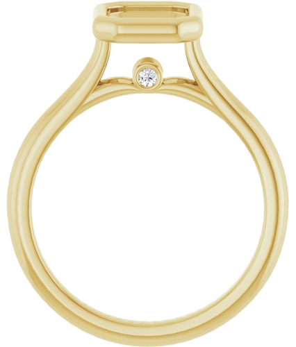 Sužadėtuvių Žiedas „Bezel-Set Accented“ 14k yellow gold Emerald 8mm x 6mm (2)