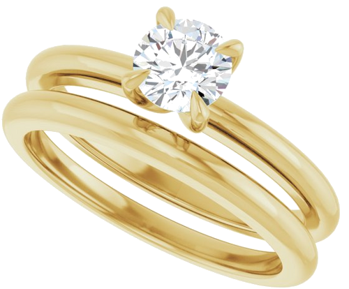 Sužadėtuvių Žiedas „Claw-Prong Solitaire“ 14k yellow gold Round 5.2mm (10)