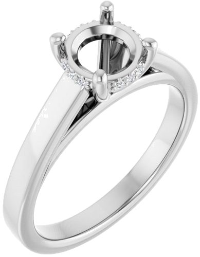 Sužadėtuvių Žiedas „Hidden Halo-Style“ 14k white gold Round 6.5mm (1)