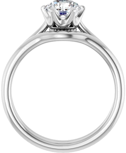 14K White 6.5 mm Round Engagement Ring Mounting (7)