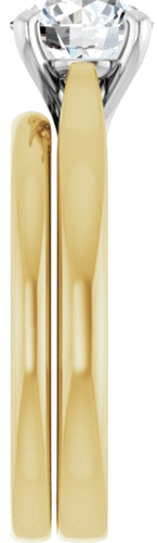 Sužadėtuvių Žiedas 14k yellow/white gold Round 7mm (9)