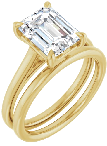 Sužadėtuvių Žiedas „Claw-Pong“ 10k yellow gold Emerald 9mm x 7mm (6)