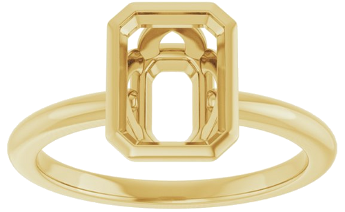 Sužadėtuvių Žiedas „Bezel-Set“ 14k yellow gold Emerald 8mm x 6mm (3)