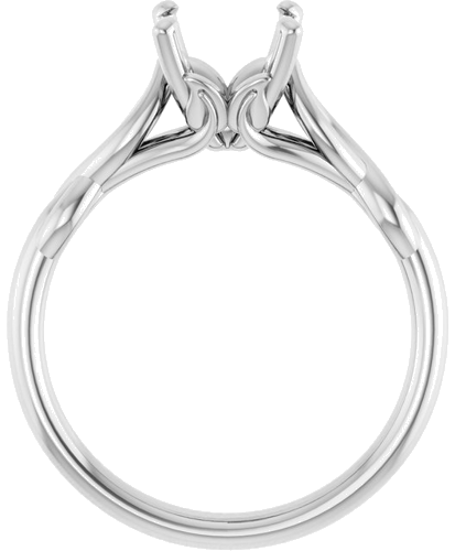 14K White  5.5 mm Square Solitaire Engagement Ring Mounting (2)