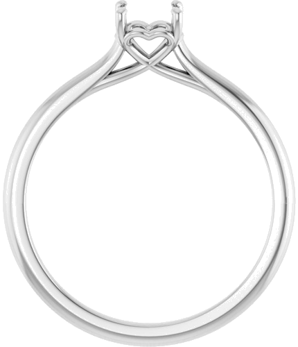 14K White  5.2 mm Round Solitaire Engagement Ring Mounting (2)