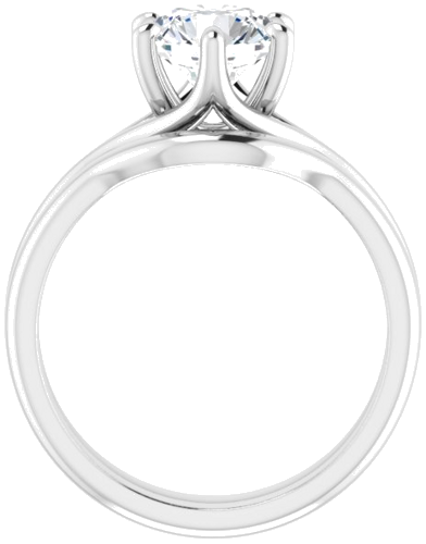 Sužadėtuvių Žiedas „Solitaire“ 585 Baltojo Aukso Round 7.4mm (7)