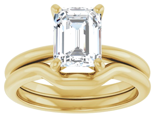 Sužadėtuvių Žiedas „Solitaire“ 585 Geltonojo Aukso Emerald 8mm x 6mm (8)