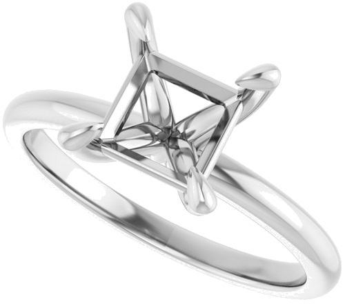 Sužadėtuvių Žiedas „Solitaire“ 950 Platinos Square 6.5mm (5)