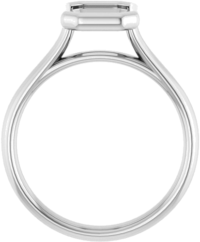 14K White  8x6 mm Emerald Solitaire Engagement Ring Mounting (2)