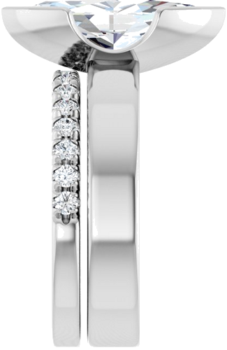 Sužadėtuvių Žiedas „Half-Bezel Solitaire“ 10k white gold Marquise 15mm x 7mm (9)