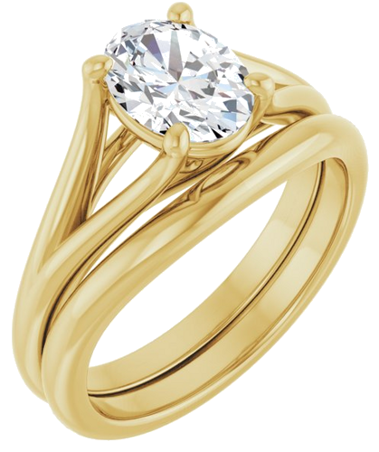 Sužadėtuvių Žiedas „Solitaire“ 10k yellow gold Oval 8mm x 6mm (6)
