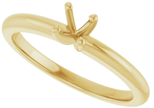 14K Yellow  4.1 mm Round Solitaire Engagement Ring Mounting (5)