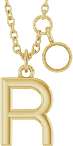Pakabukas „Accented Initial“ 14k yellow gold Round 3mm (1)