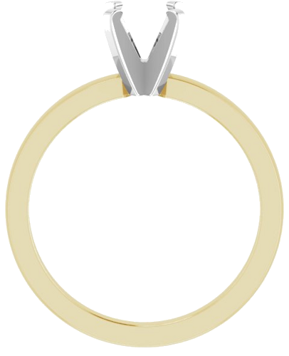 14K Yellow White 5.7-6 mm Round Solitaire Engagement Ring Mounting (2)
