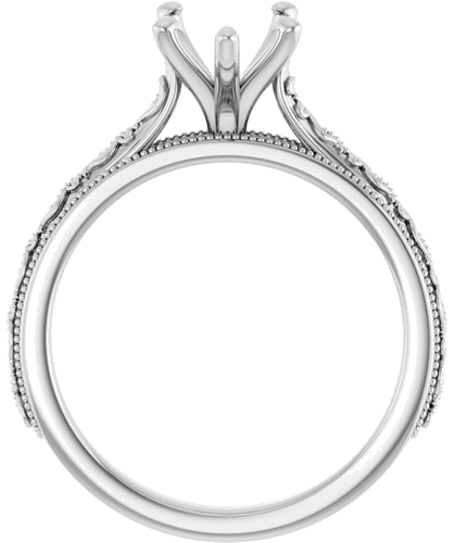 14K White  10x7 mm Pear Solitaire Engagement Ring Mounting (2)