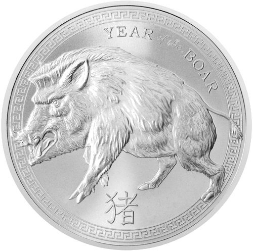 1 oz Kiaulės metai 2019 JAV sidabrinė moneta (1)