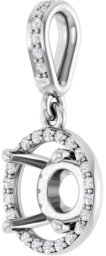 Pakabukas „Accented Halo-Style“ 14k white gold Round 7mm (2)