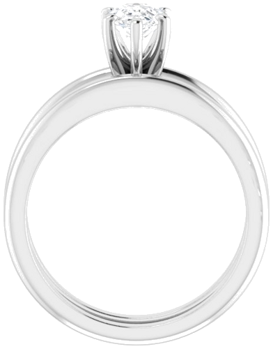 14K White  8x5 mm Pear Solitaire Engagement Ring Mounting (7)