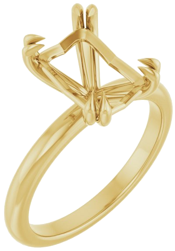 Sužadėtuvių Žiedas „Double Claw-Prong“ 14k yellow gold Emerald 10mm x 7mm (1)