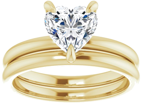 Sužadėtuvių Žiedas „Solitaire“ 14k yellow gold Heart 7mm (8)
