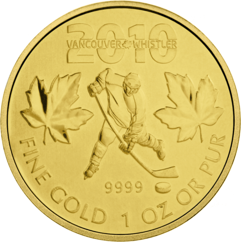 2010 Канада Олимпийские игры в Ванкувере 50 долларов 1 oz  золотая монета (1)