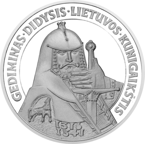 1998 г. Велик херцог Алгирдас Литва Сребърна монета от 50 лита PF 69 ULTRA CAMEO (3)