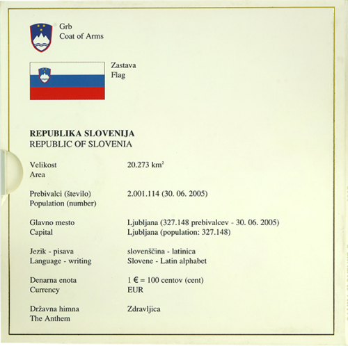 2007 Slovėnija Euro monetų BU rinkinys (4)