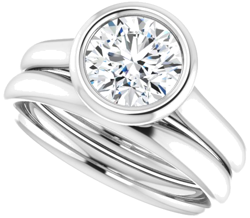 14K White  7 mm Round Solitaire Engagement Ring Mounting (10)