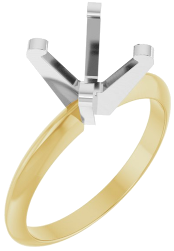 Sužadėtuvių Žiedas „Solitaire“ 14k yellow/white gold Oval 8.5mm x 6.5mm (1)