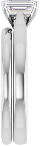 14K White 6x4 mm Emerald Engagement Ring Mounting (9)