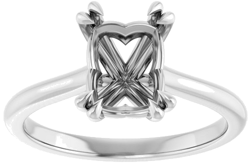 Sužadėtuvių Žiedas „Solitaire“ 585 Baltojo Aukso Emerald 8mm x 6mm (3)