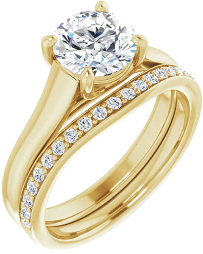 14K Yellow 7 mm Round Solitaire Engagement Ring Mounting (6)